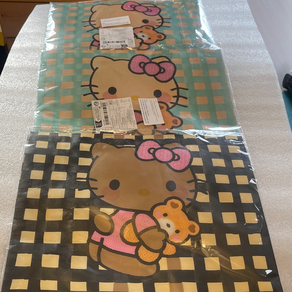 NIP X-LARGE SANRIO FOR HELLO KITTY TOTE BAGS WITH HANDLES 3 SELECTIONS